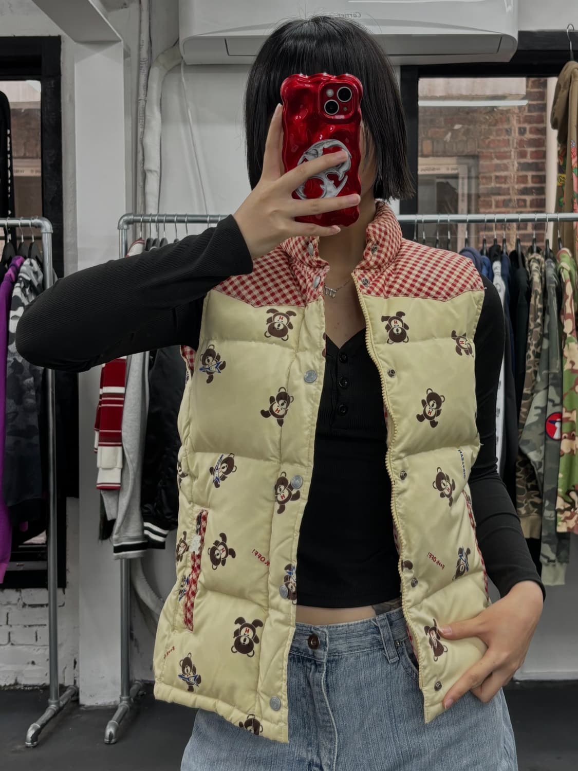 히스테릭 글래머 퍽베어 조끼 패딩 상품이미지2