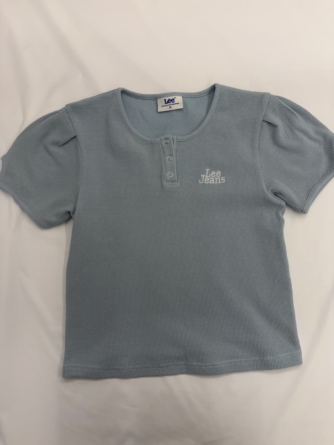 [M] Lee 반팔 와플 헨리넥 티셔츠 상품이미지1