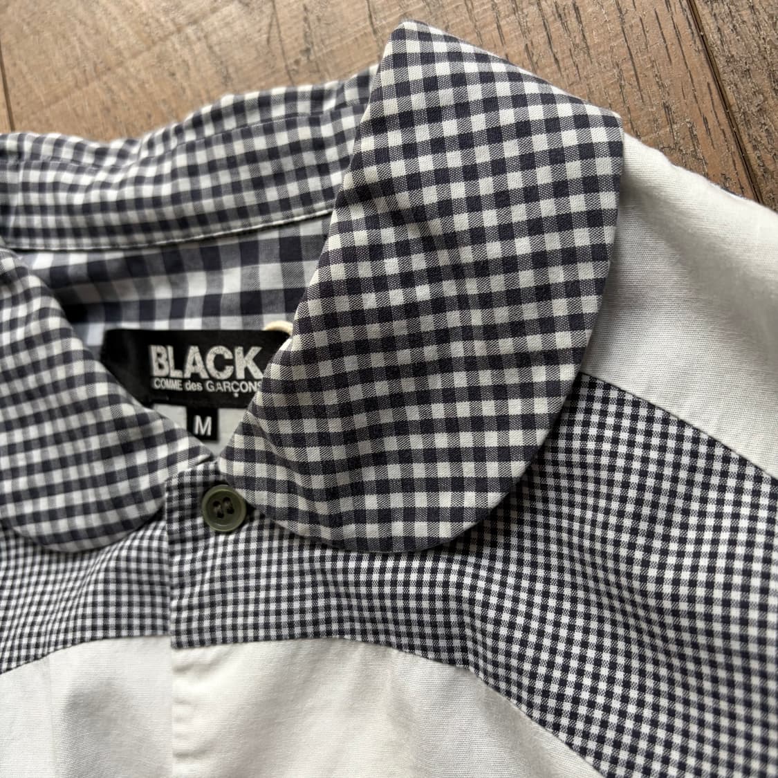 Circle Patchwork Gingham Check Blouse 상품이미지4