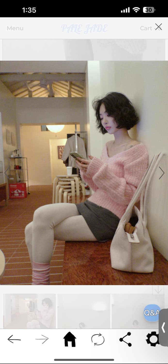 페일제이드 알파카 딥 브이넥 벌룬 니트 베이비핑크 상품이미지7