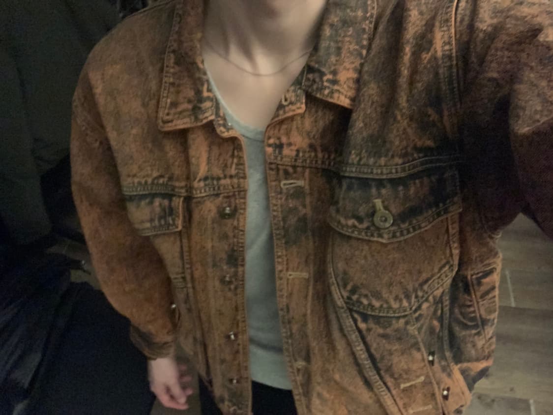 [빈티지 테이스트] 오렌지 브라운 워싱 데님 재킷 자켓 상품이미지6