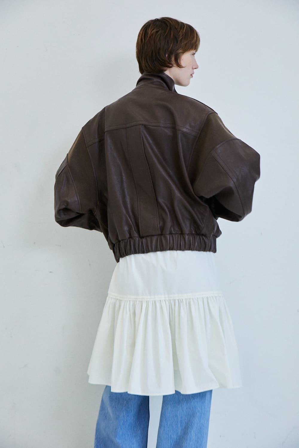 파르벵 콩테 립 레더 점퍼 브라운 상품이미지3