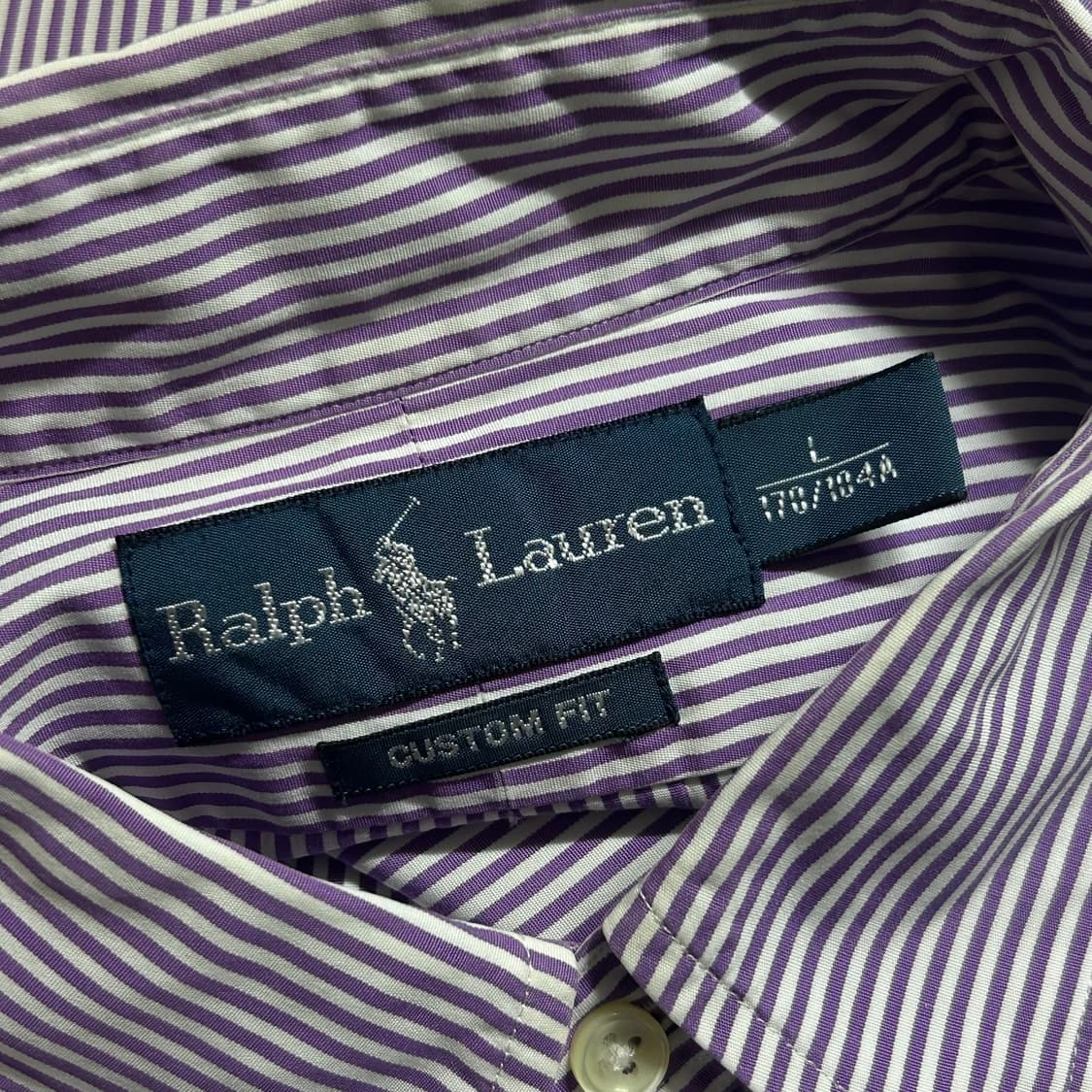 폴로 랄프로렌 스트라이프 셔츠 퍼플 보라 L 상품이미지7