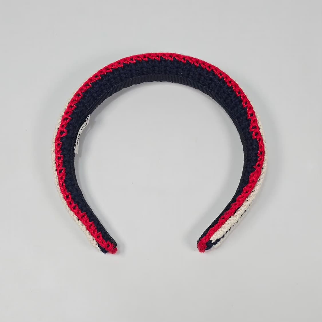 미우미우 멀티컬러 레이온 로고 크로셰 헤어밴드 상품이미지3