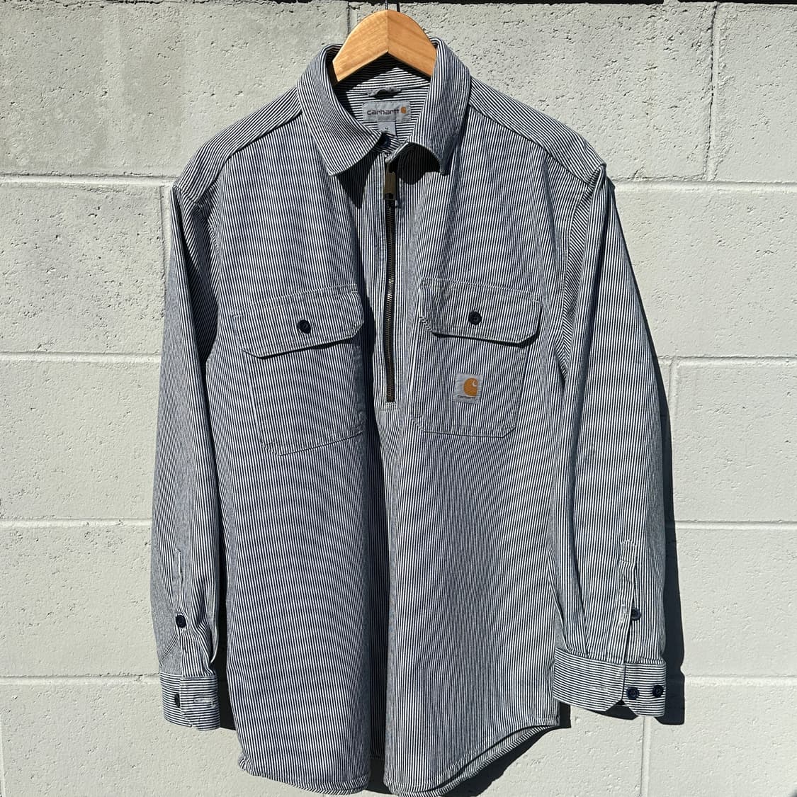 [L] 칼하트 히코리 하프집업 워크 셔츠 상품이미지1