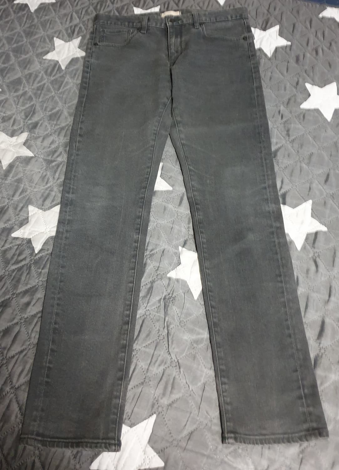 (재팬원사) 유니클로 테이퍼드 스키니 워시드 스판 데님팬츠 그레이(32) 상품이미지1