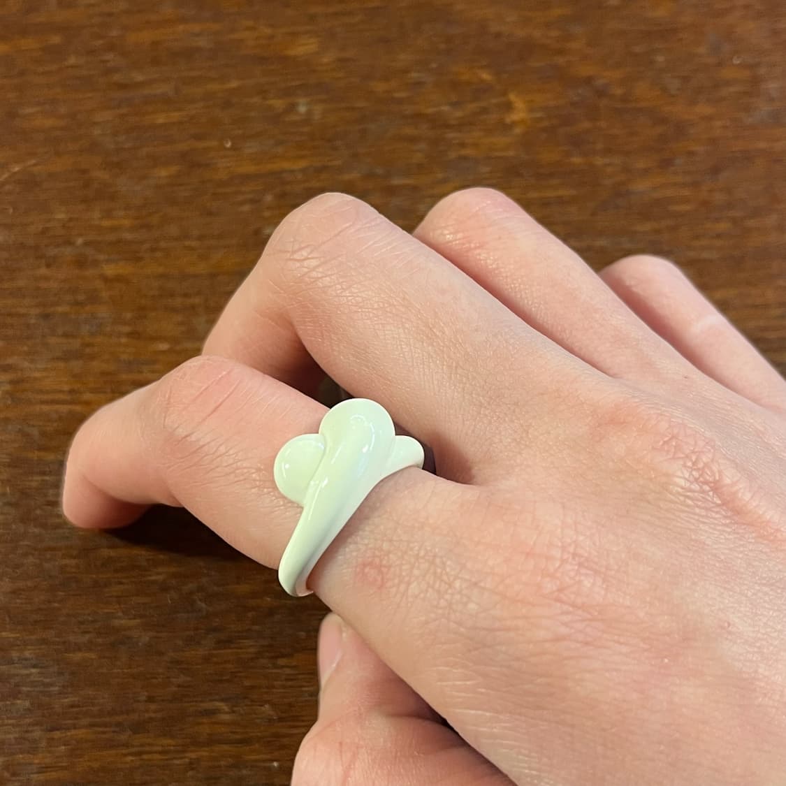 새상품 여성 신주 크림 하트 반지  상품이미지3