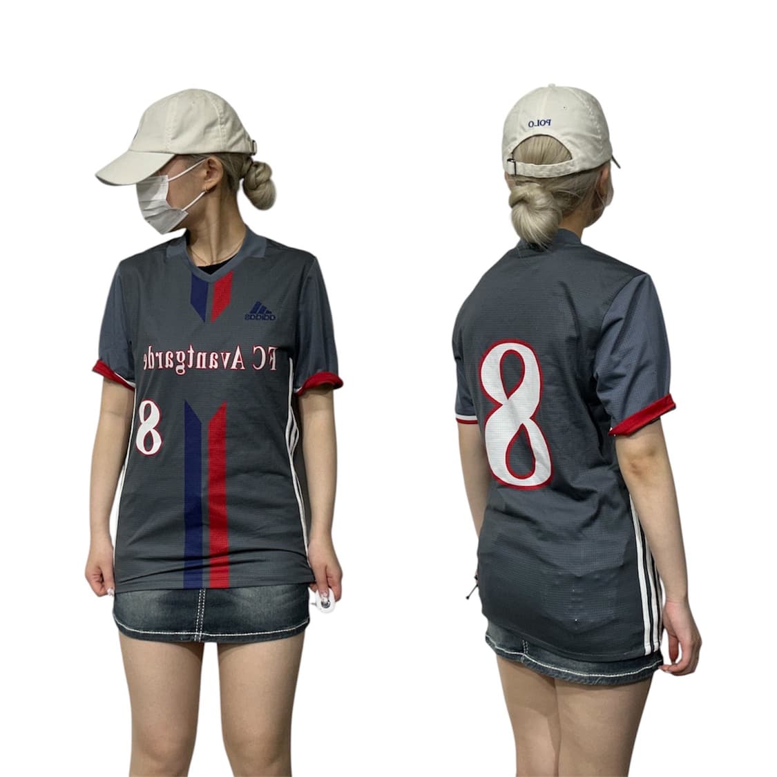 아디다스 차콜 축구팀 유니폼 고프코어 반팔 티셔츠 M  상품이미지1