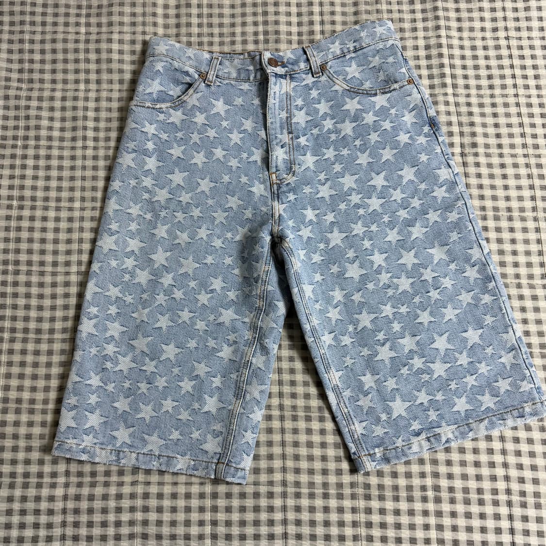 (M) ERL 이알엘 스타 패턴 데님 셔츠 + 반바지 상품이미지8