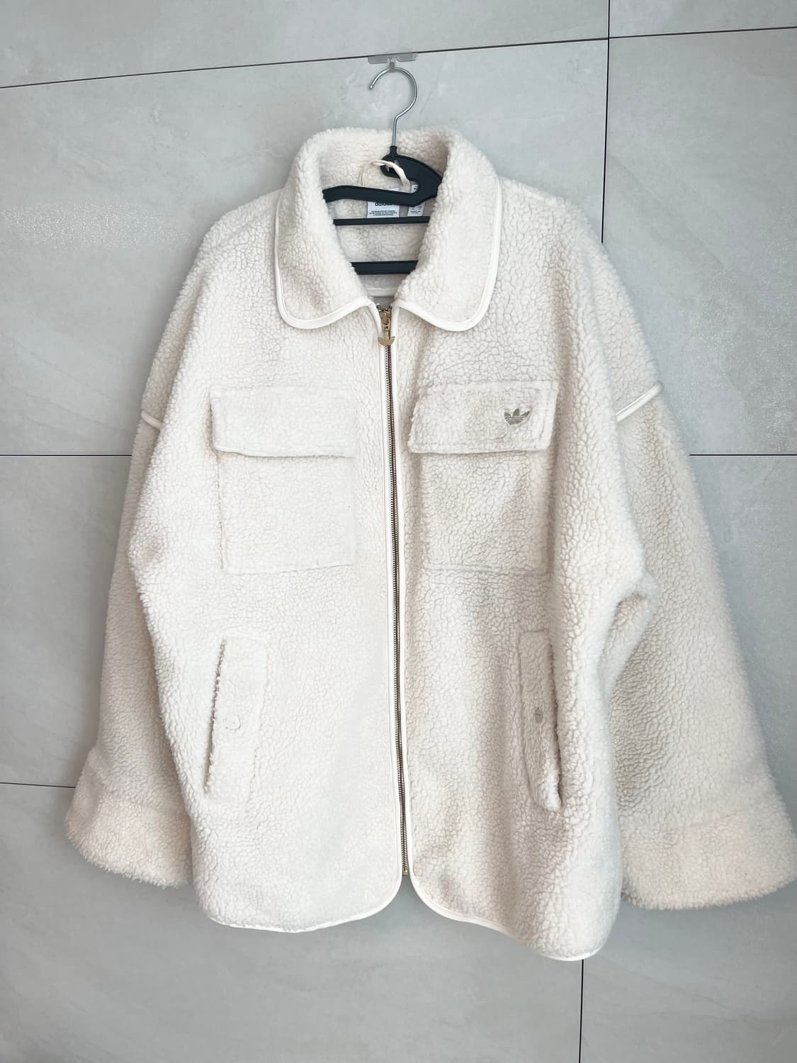 아디다스 쉐르파 후리스 자켓 아이보리/골드 [M] 상품이미지3