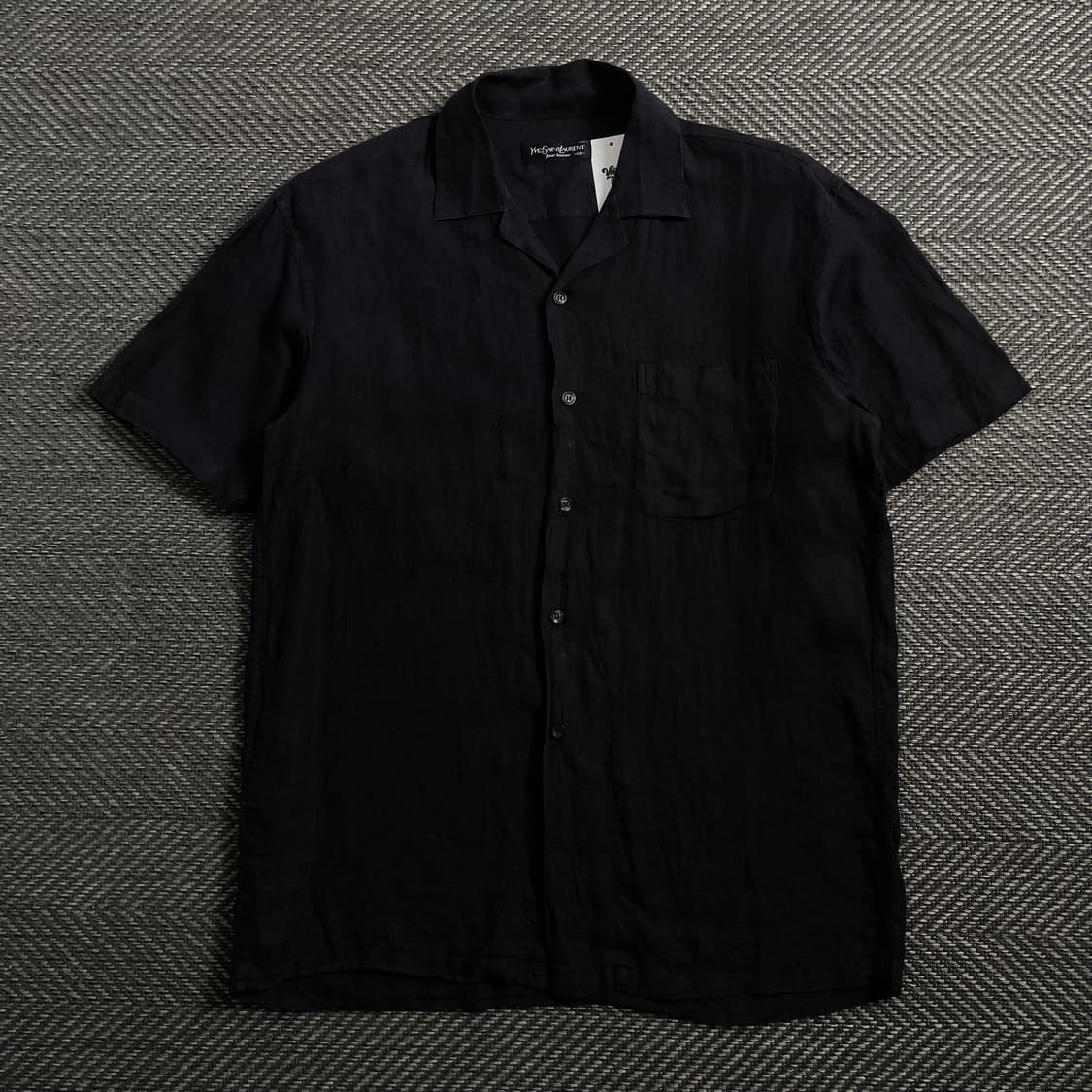 90s 입생로랑 아카이브 자수로고 린넨 셔츠o 4180 상품이미지1