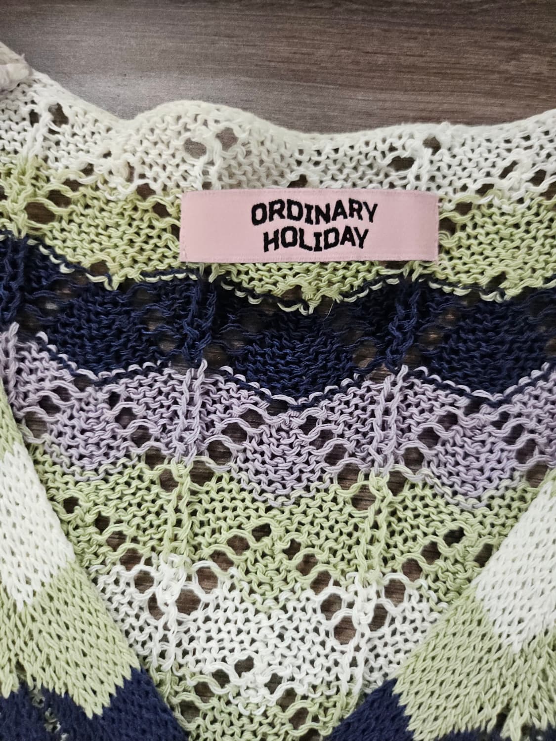 ORDINARY  HOLIDAY패턴 브이넥 니트 가디건  S 상품이미지3