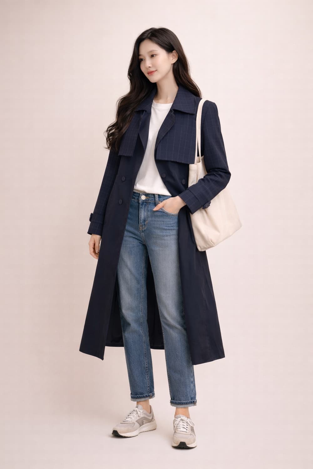 끌로디 피에로 체크 레이어드 트렌치코트 상품이미지1