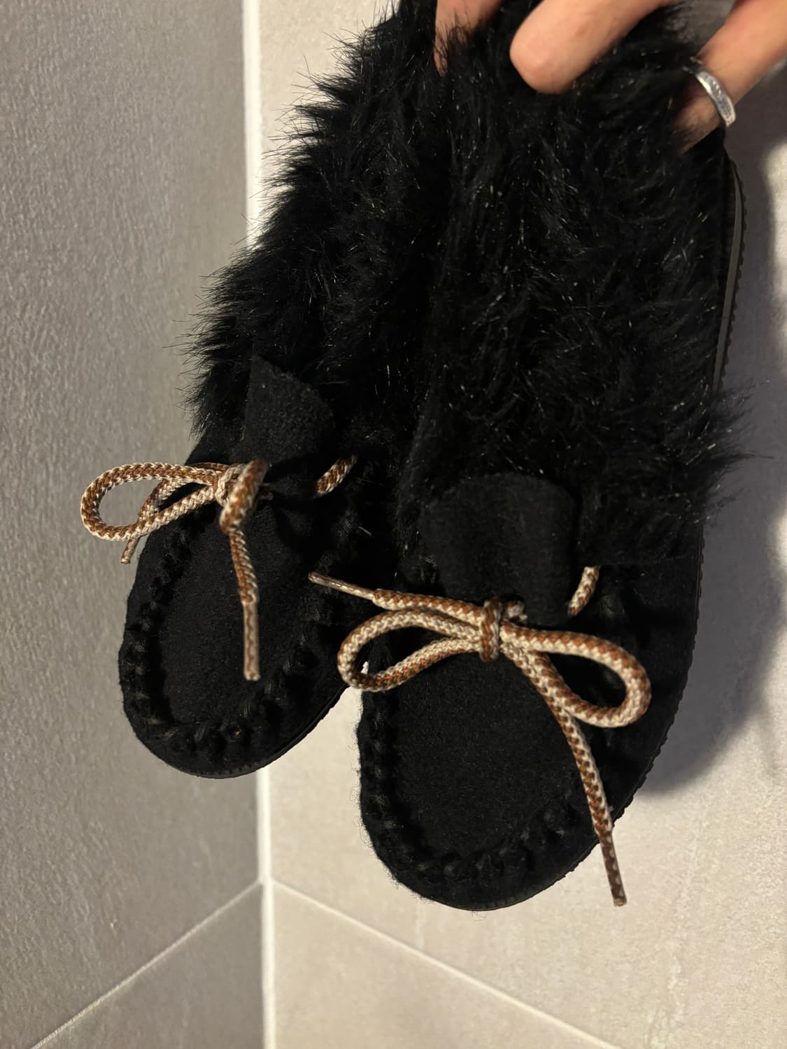 Amimoc 니트 퍼 플랫슈즈 상품이미지4