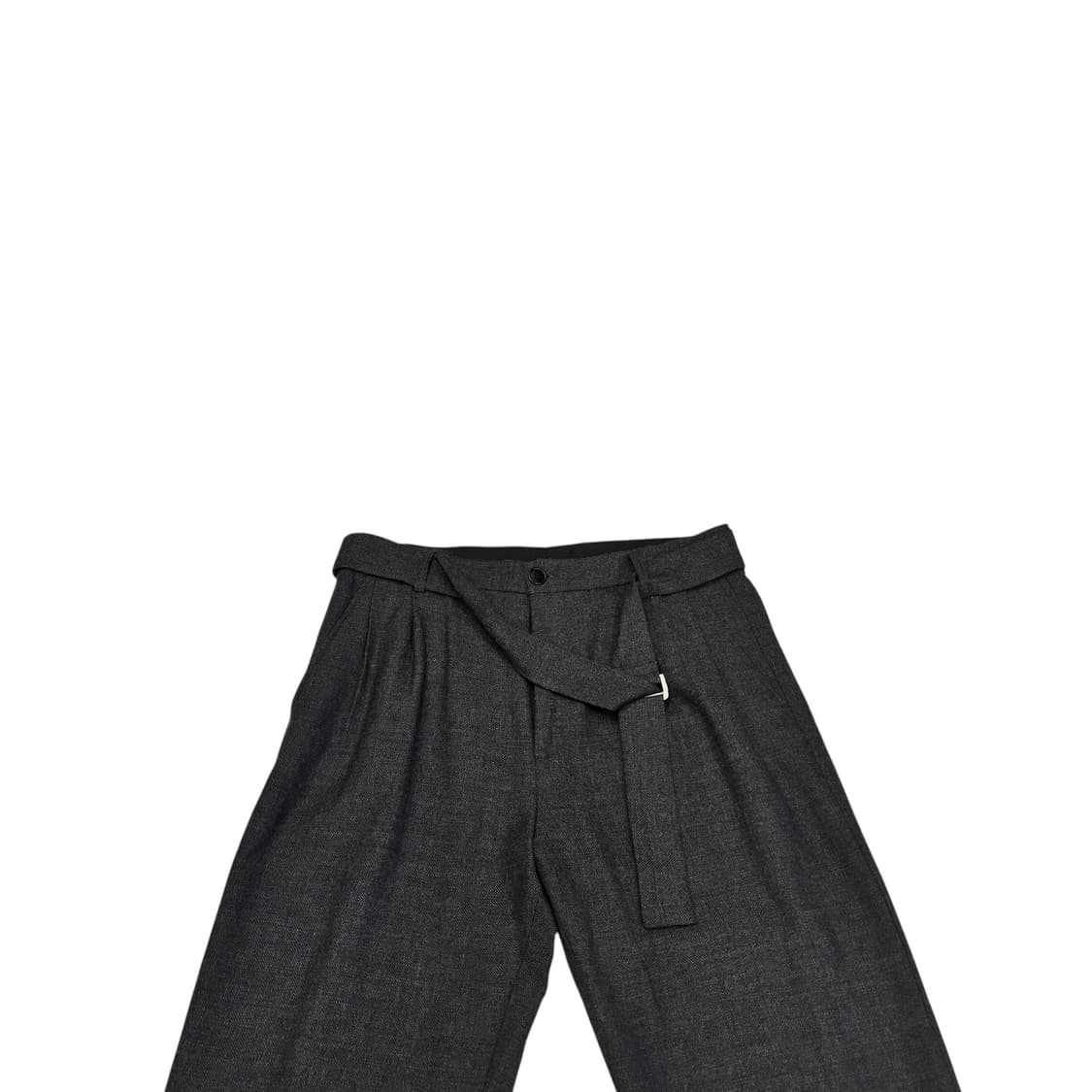 디그레 투 턱 울 벨티드 와이드 슬랙스 상품이미지2