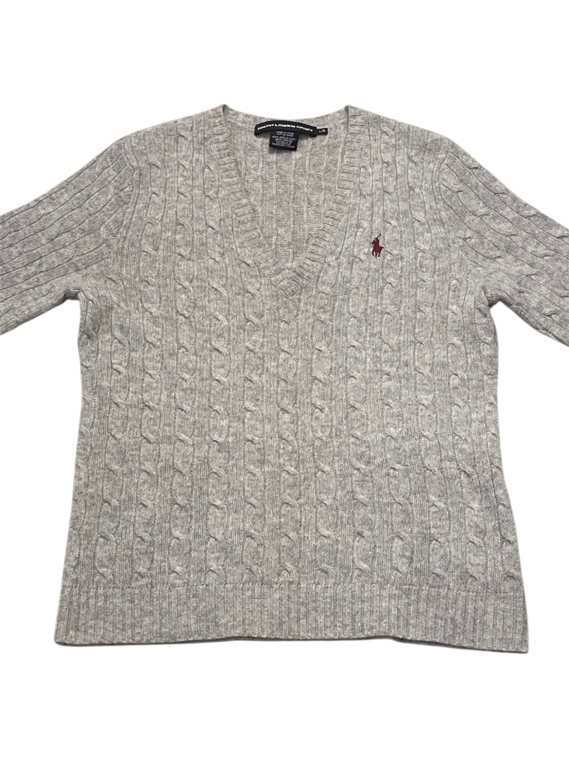 그레이 폴로 브이넥 니트 상품이미지2