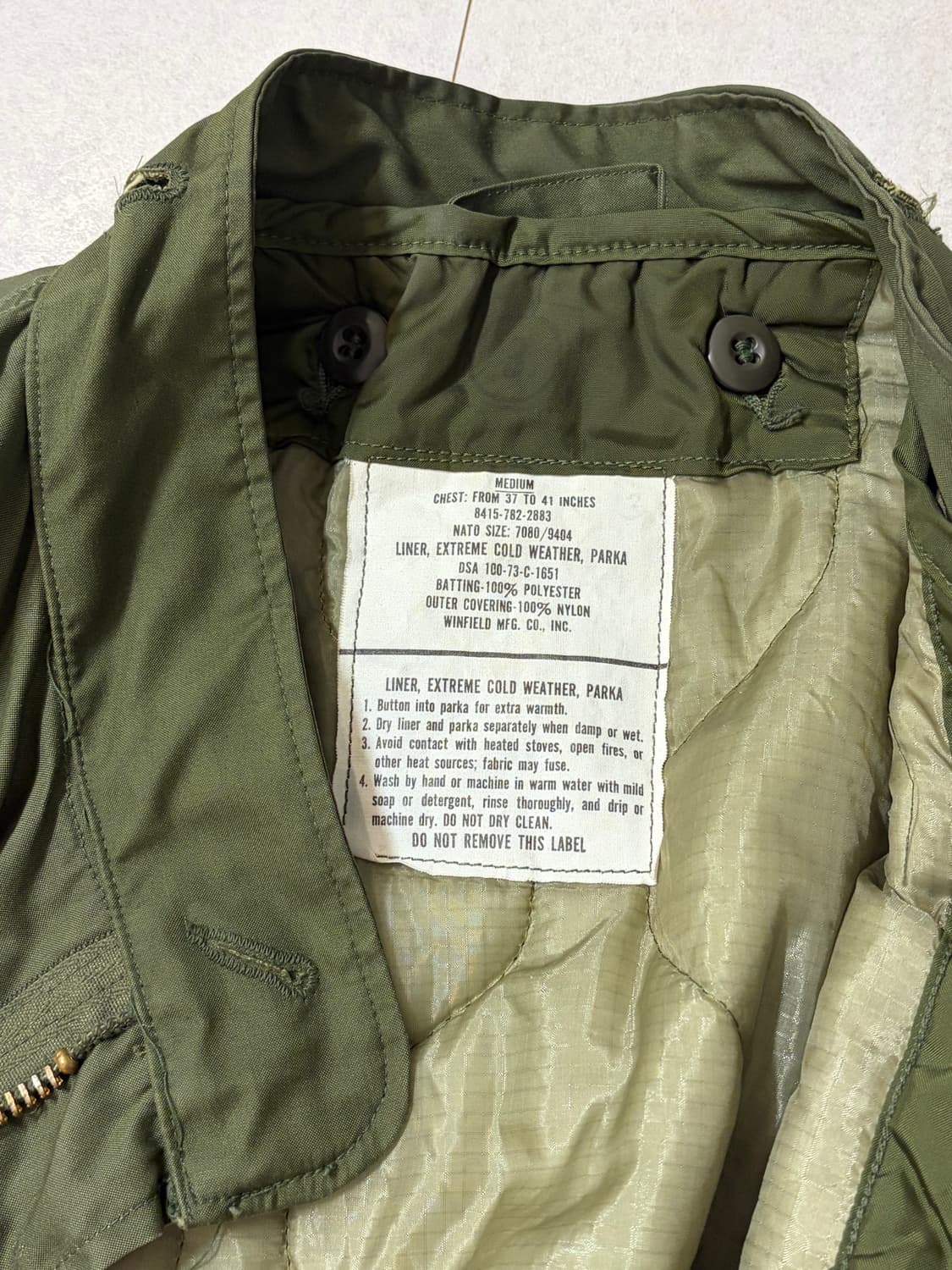 [M] US original m65 fishtail 미군 오리지널 개파카 상품이미지3