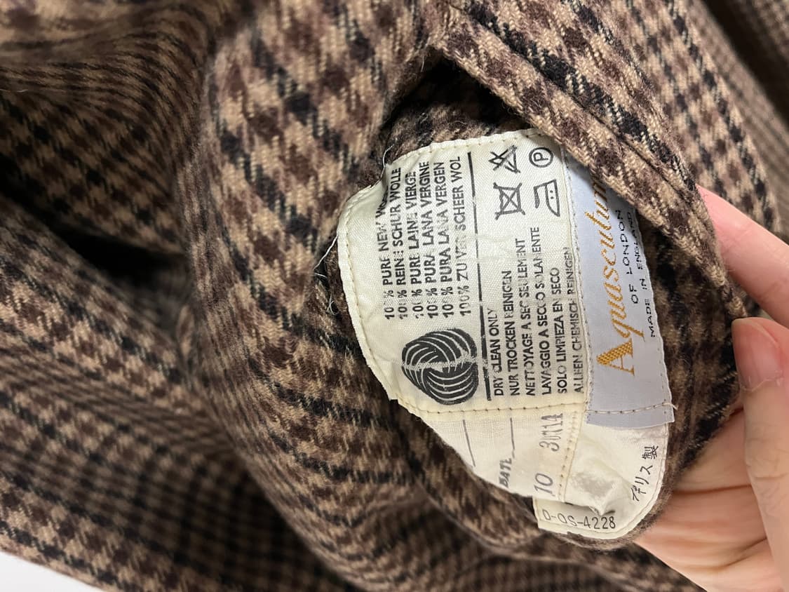 아쿠아스큐텀 양면 트렌치 체크 코트 상품이미지3