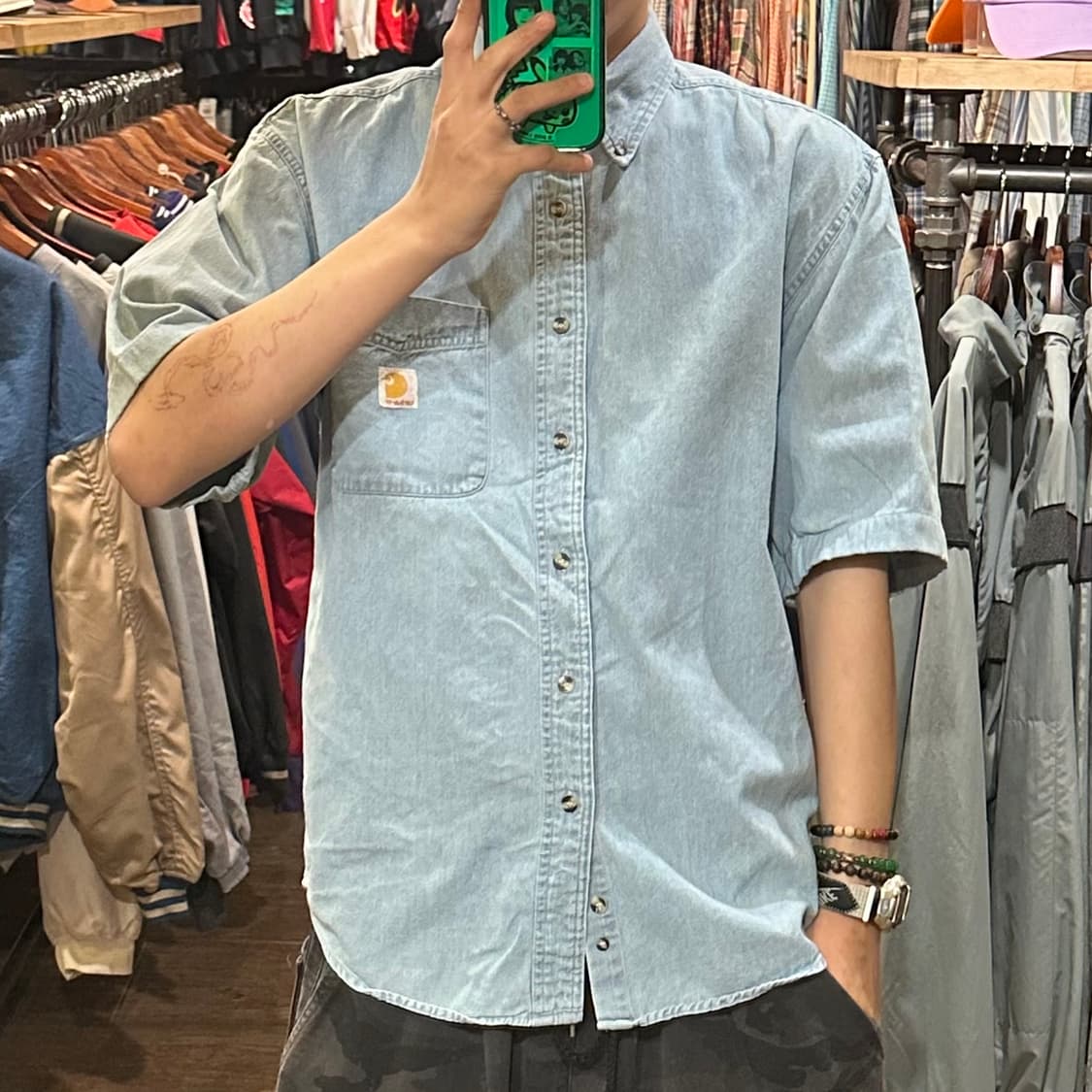 [HI] 칼하트 반팔 데님셔츠 상품이미지2