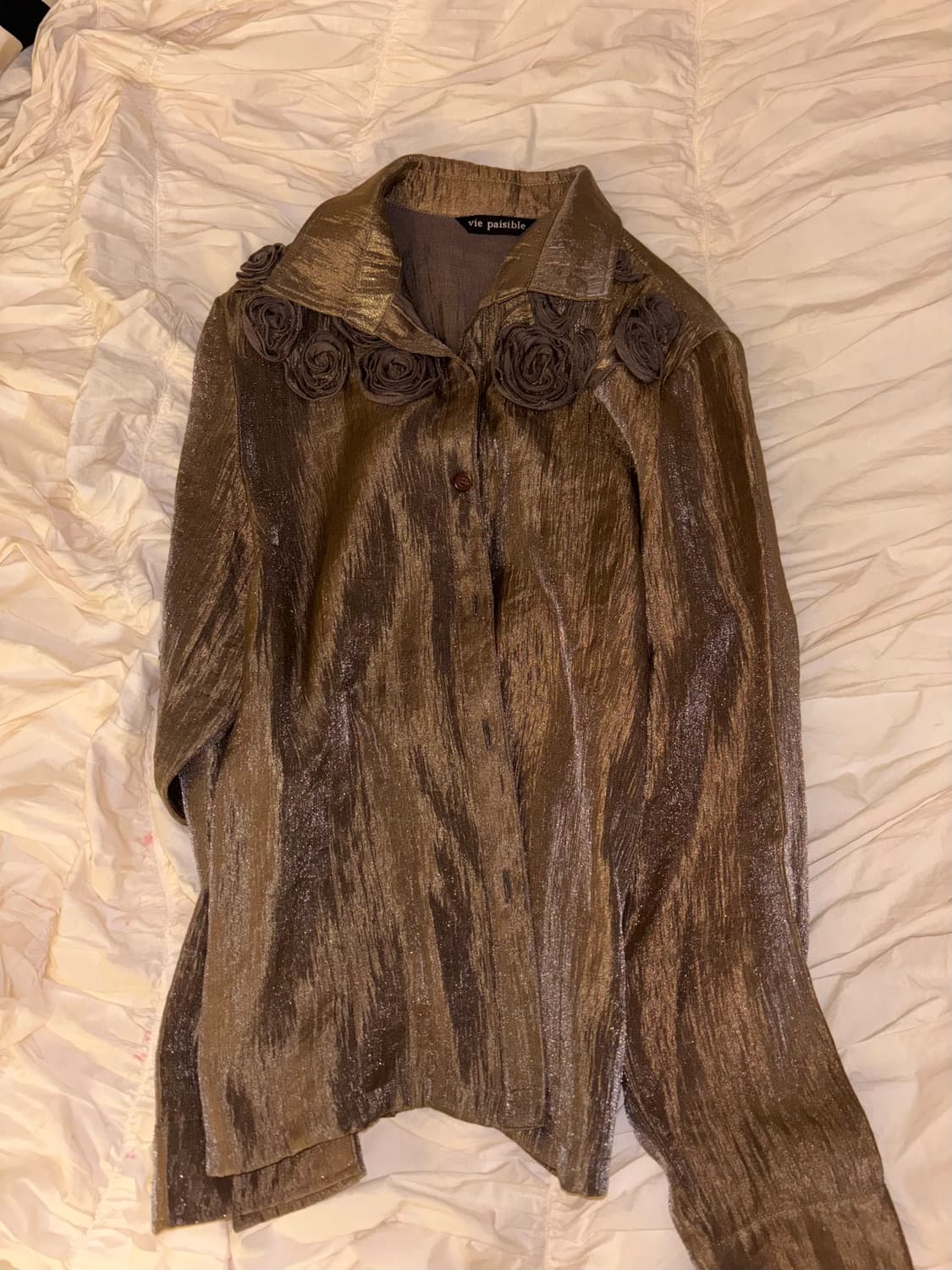 오츠 빈티지 골드 장미 셔츠 상품이미지1