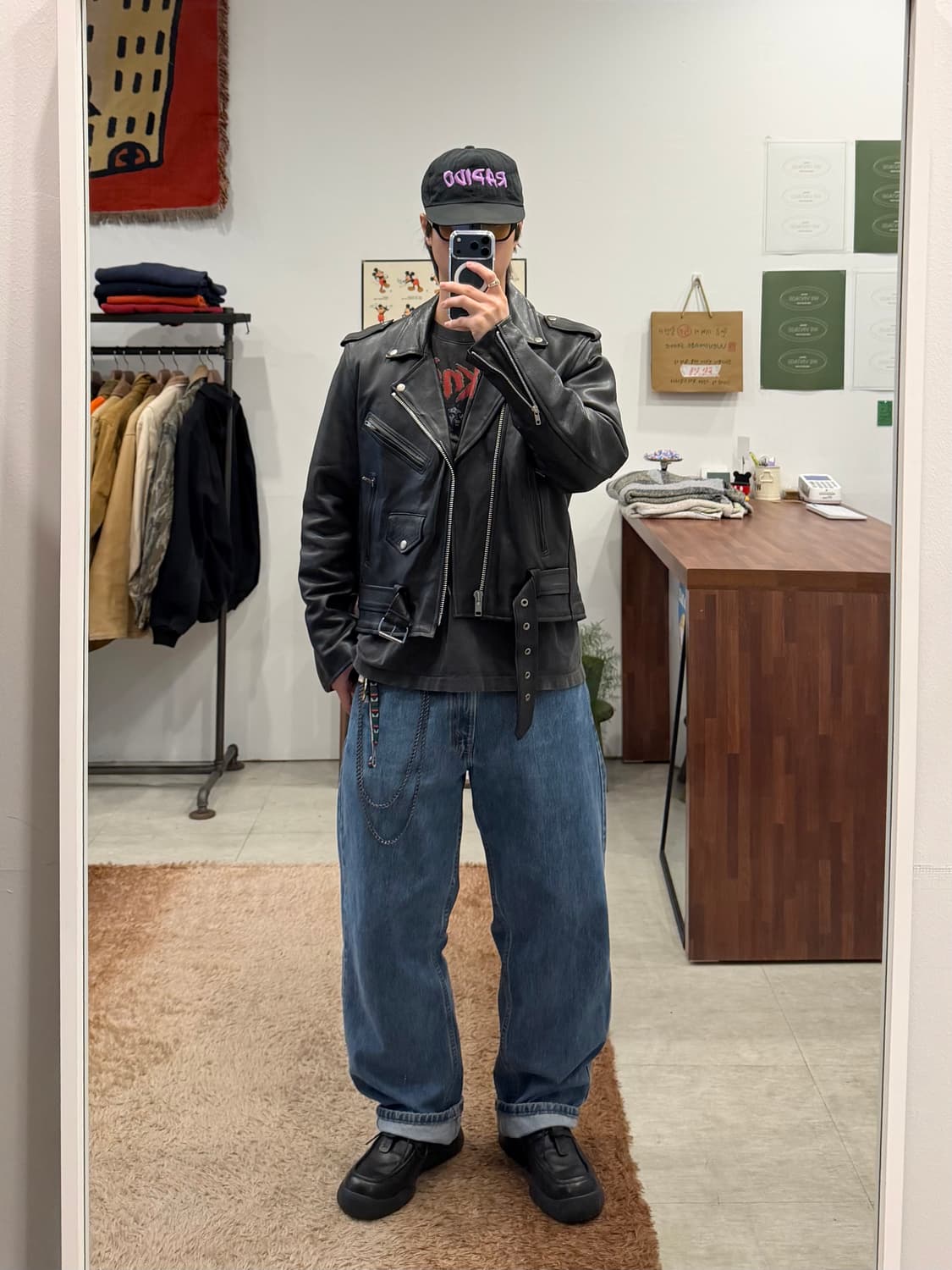 American Top 빈티지 카우하이드 라이더 레더 자켓 상품이미지2