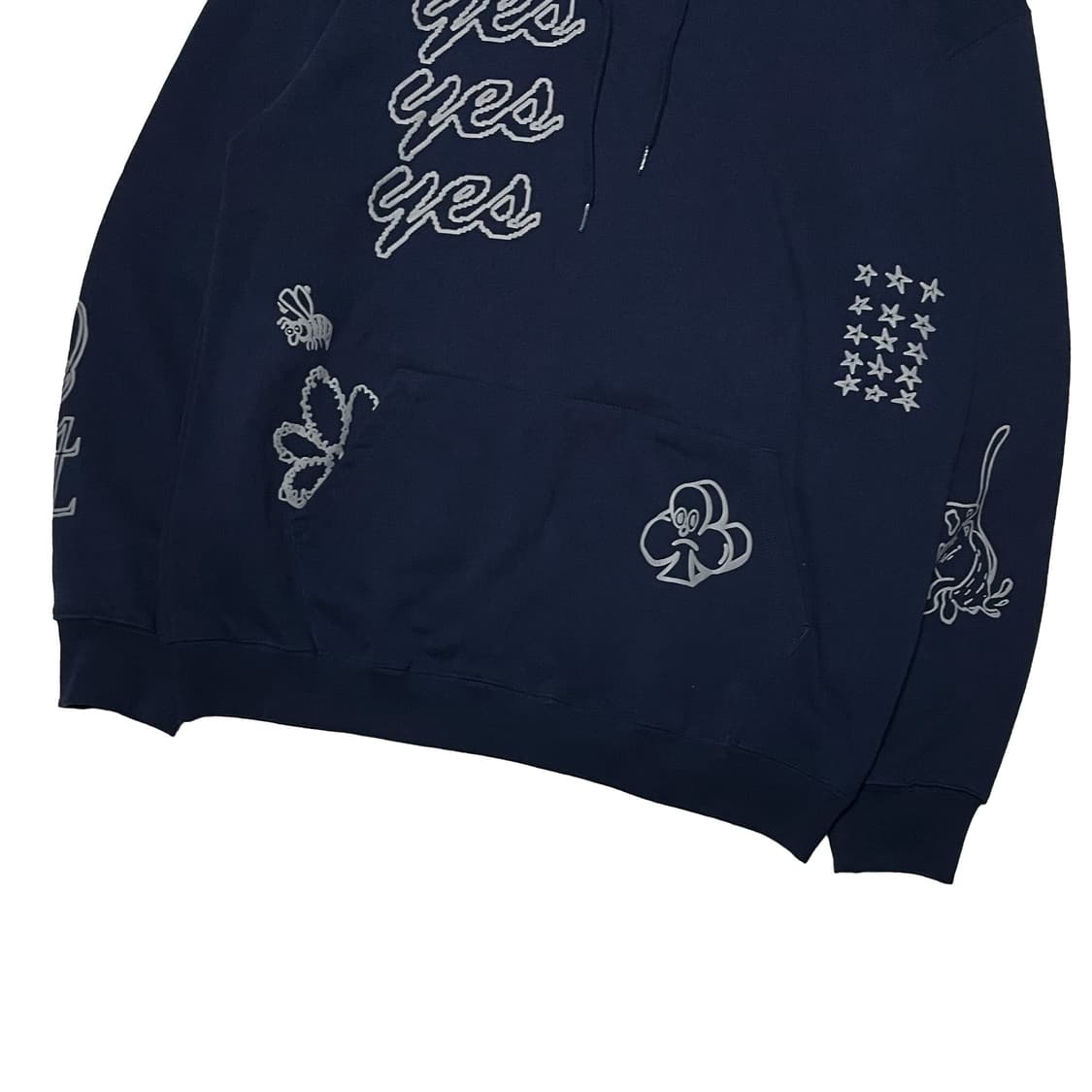 예스아이씨 네이비 프린팅 후드티 상품이미지4