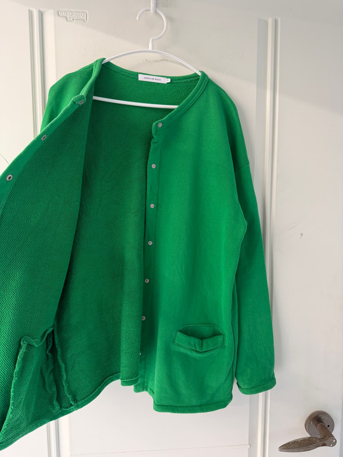 일본빈티지 그린 스웻가디건 상품이미지6