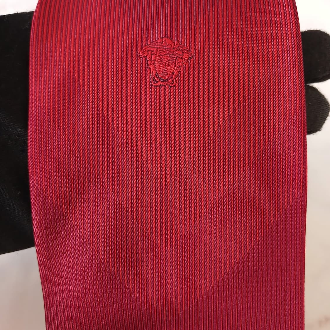 베르사체 실크 메두사 자수 포인트 넥타이 9.1cm A등급 A19035
 상품이미지5