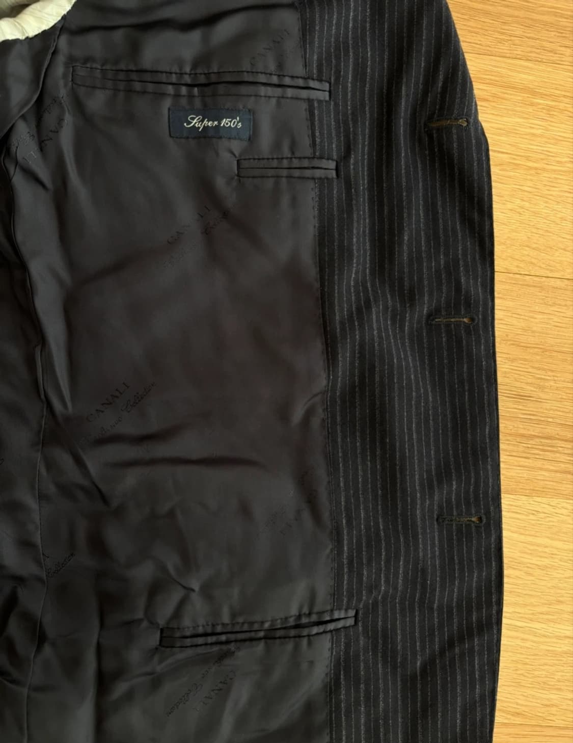 까날리 이태리제 100% 버진울 핀스트라이프 자켓 (48) 상품이미지4