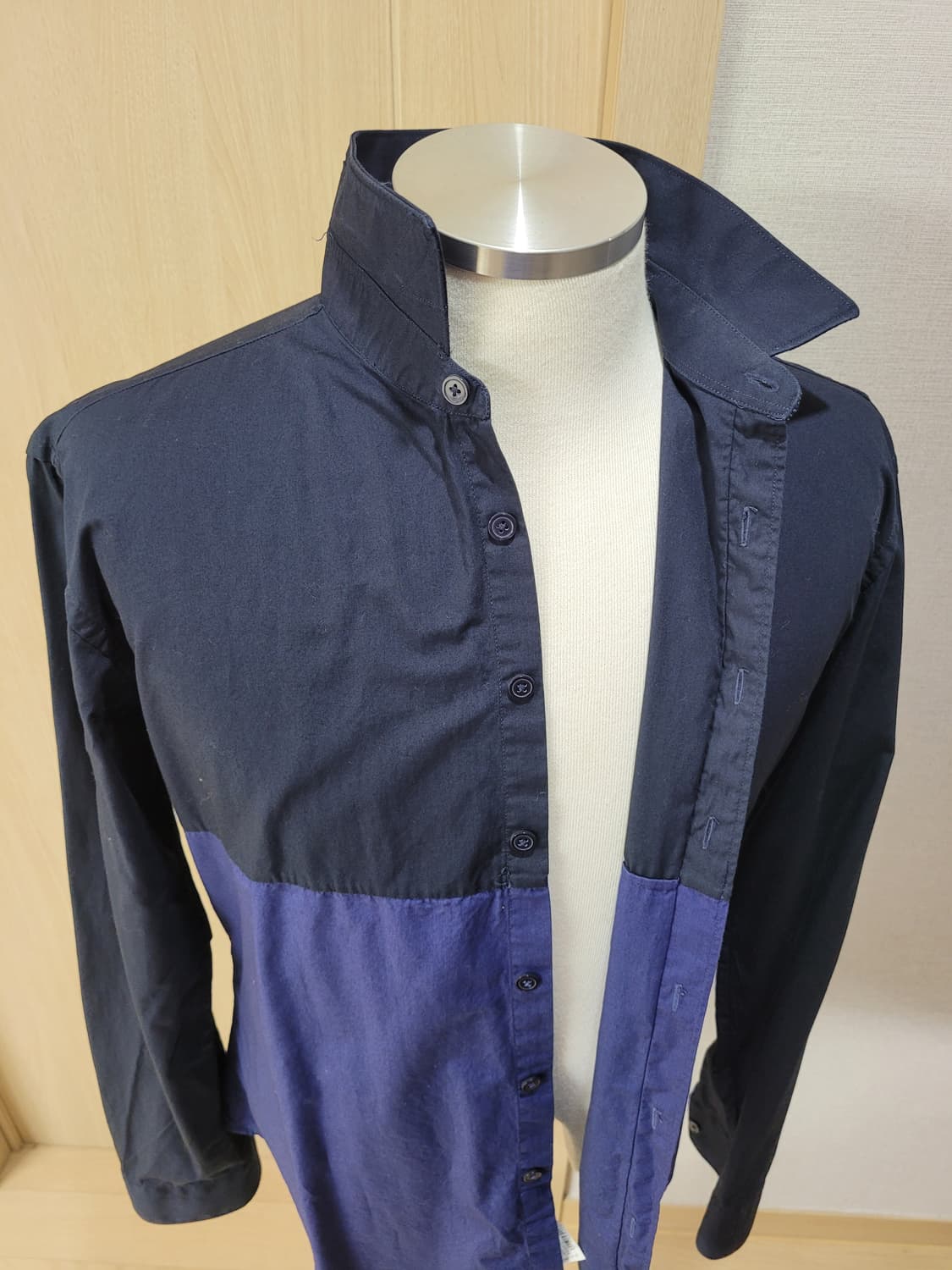 자라맨 ZARAMAN black tag 남자 블럭 셔츠 L 네이비 상품이미지6