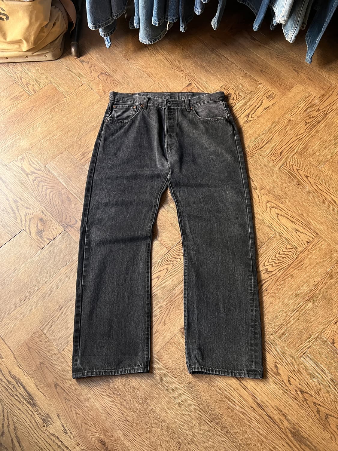 [38]리바이스 USA 501 스트레이트 흑청 데님 팬츠 상품이미지2