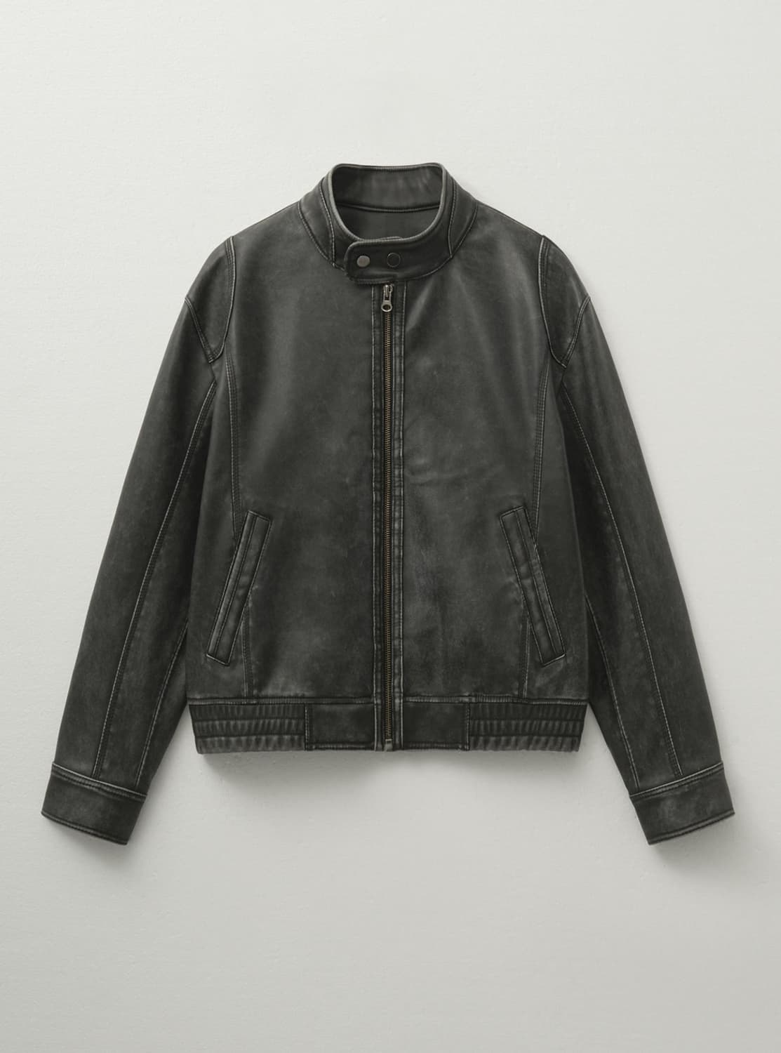 헬레네파리스 워시드 레더 블루종 점퍼 상품이미지1