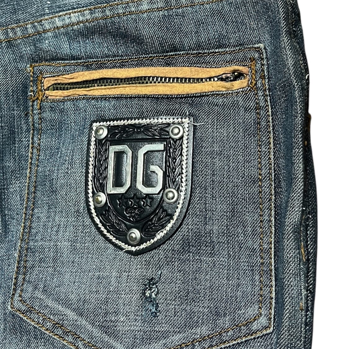 실착) Dolce & Gabbana 아카이브 DG 실드 로고 지퍼 데님 상품이미지2