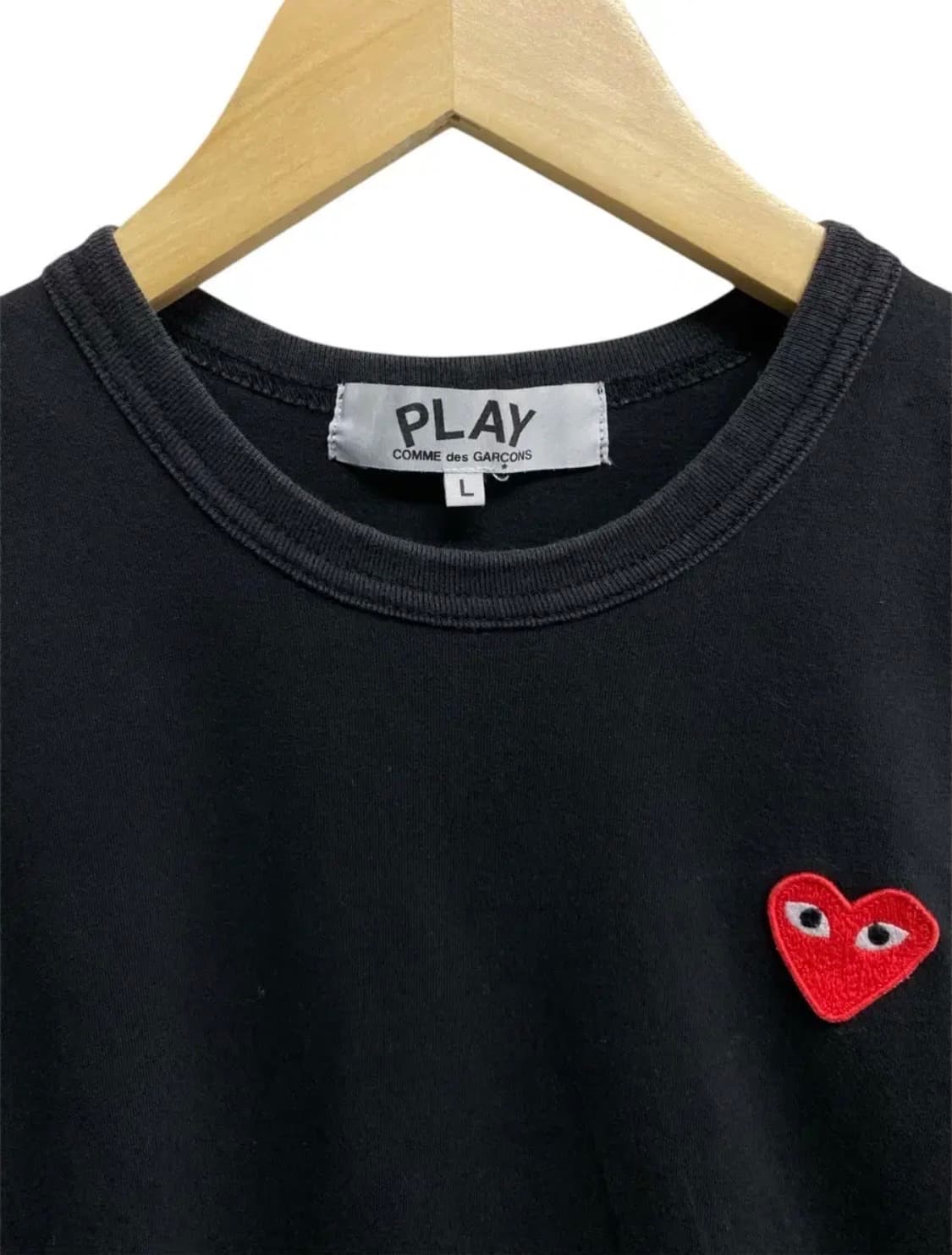 꼼데가르송 플레이 블랙 티셔츠 S 상품이미지4