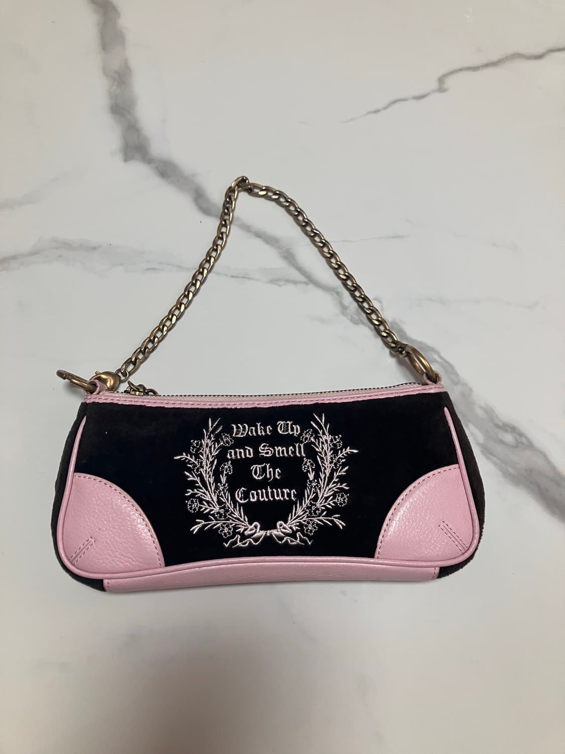 y2k 쥬시 꾸뛰르 네이비 핑크 미니 체인 숄더백 상품이미지1