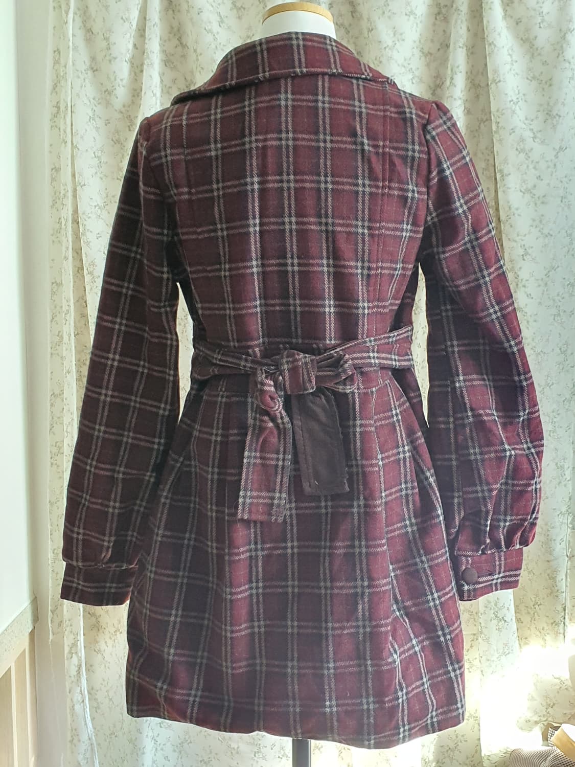 [모리걸] 모리걸코트 리즈리사st 체크 더블 버튼 모직 코트 상품이미지4