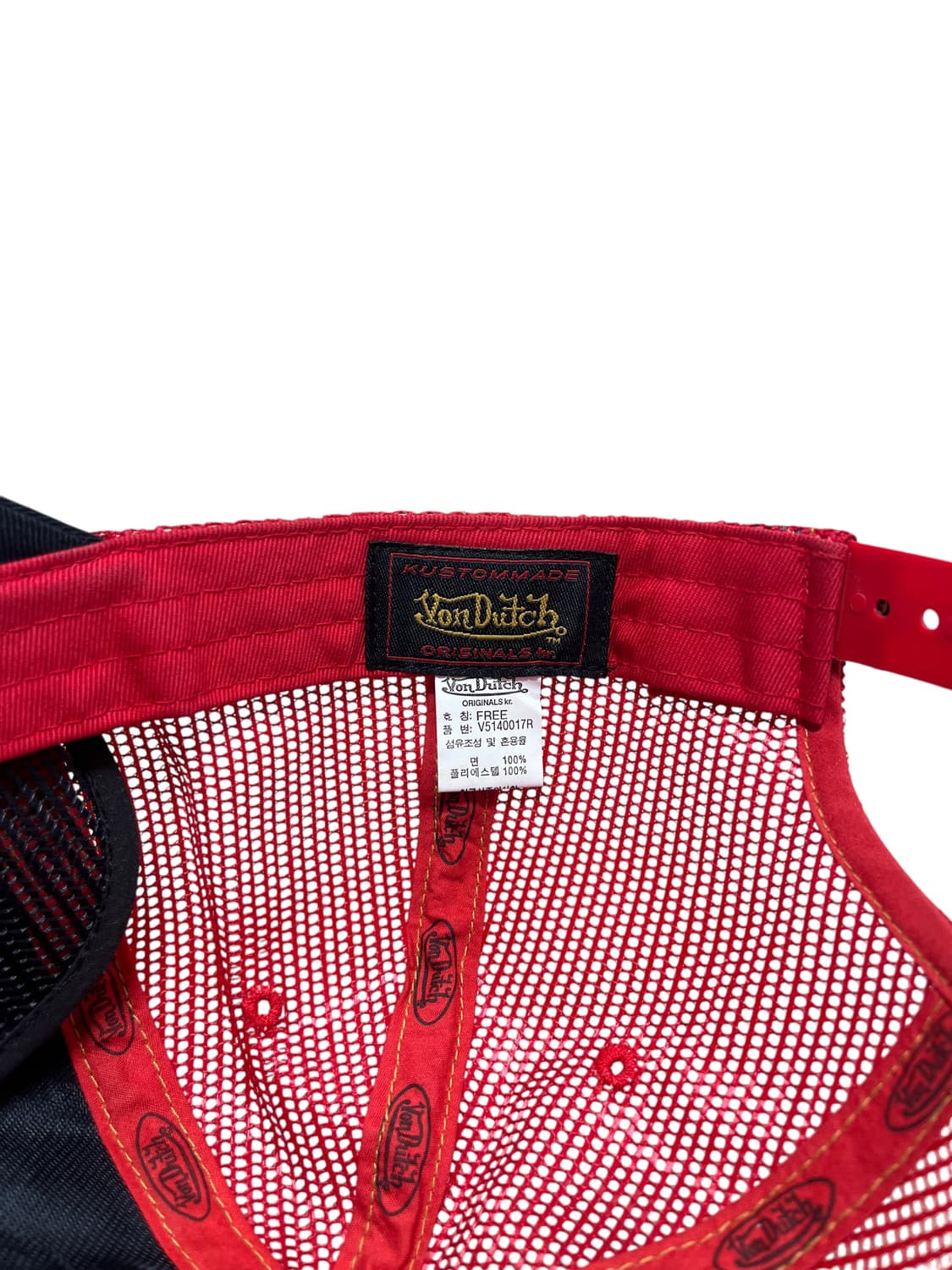 00s Von Dutch 레드 블랙 트러커 캡 상품이미지5