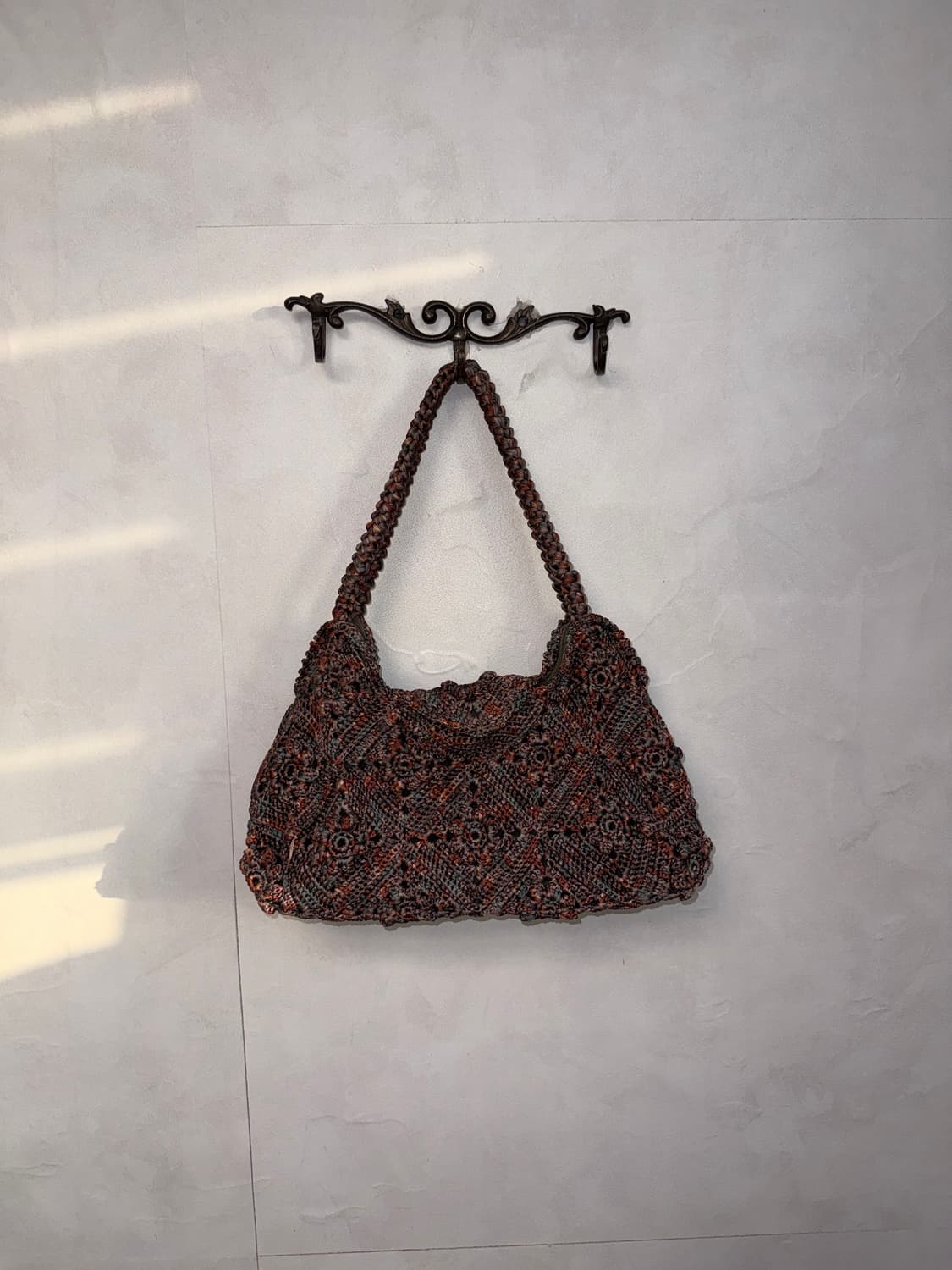 Ash brown bohemian crochet knit 숄더백 상품이미지1