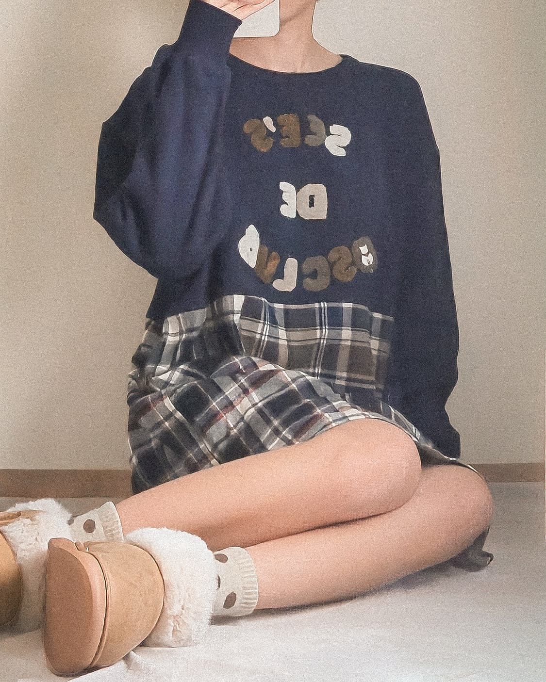 (D.S.CLUB)90년대 빈티지 무드 오버사이즈 원피스 상품이미지1