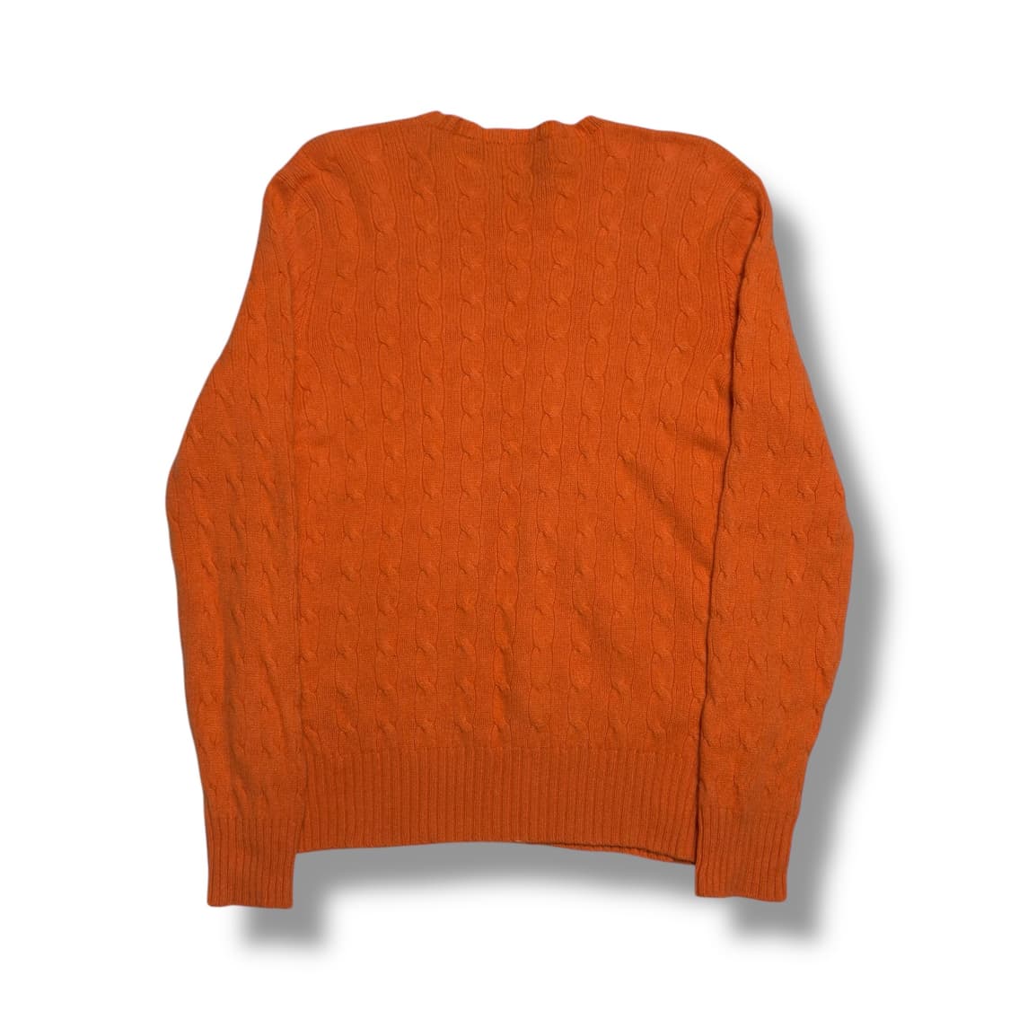 Polo Ralph Lauren 100% 캐시미어 오렌지 케이블 니트 상품이미지2