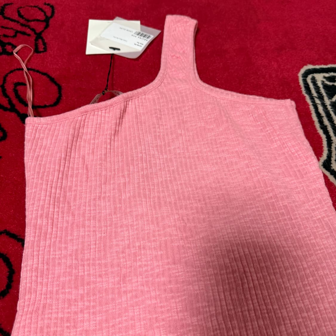 Rejina pyo 핑크 원 사이드 니트 슬리브리스 상품이미지5