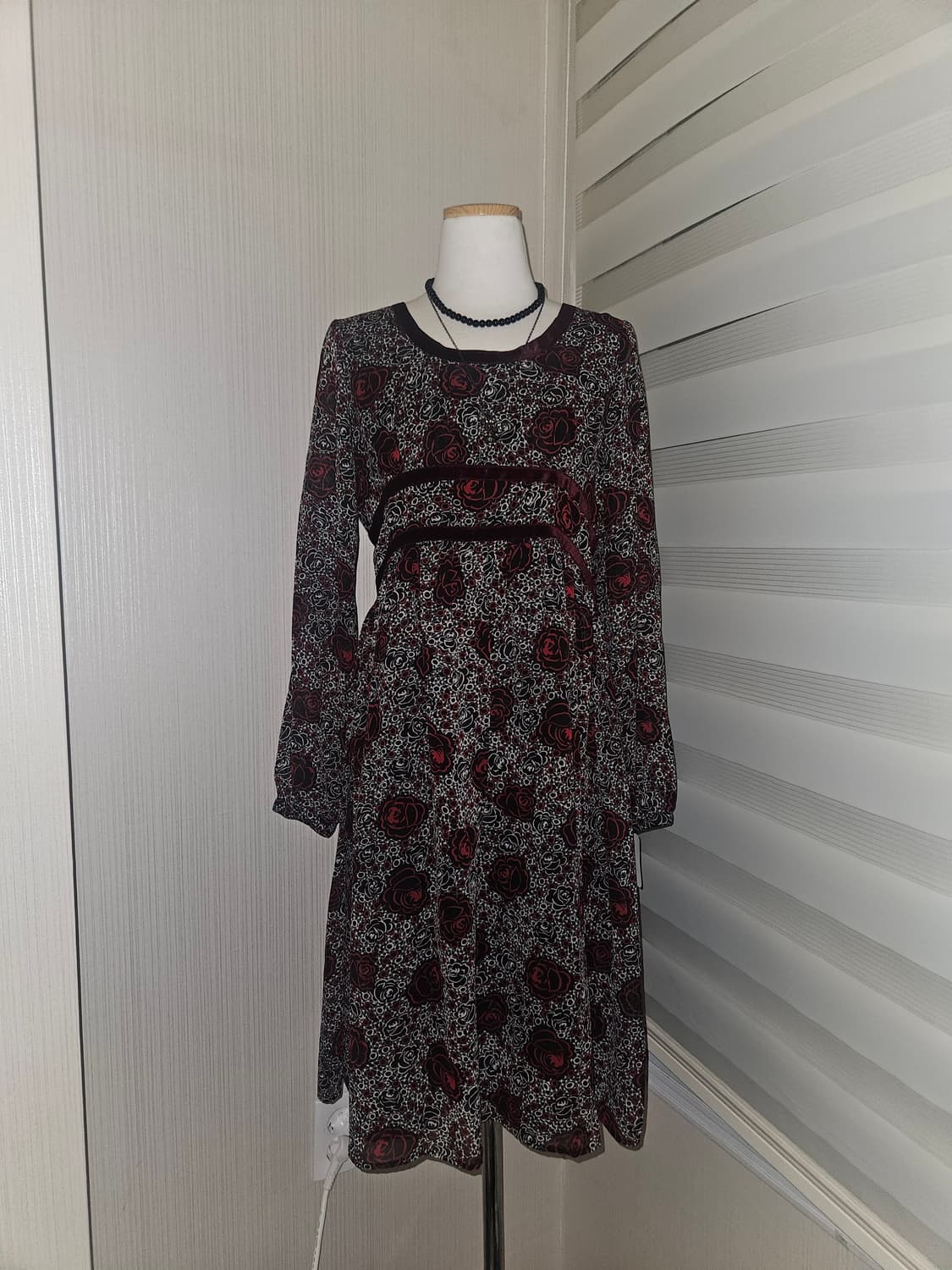 빈티지 다크로즈 벨벳 드레스 상품이미지1