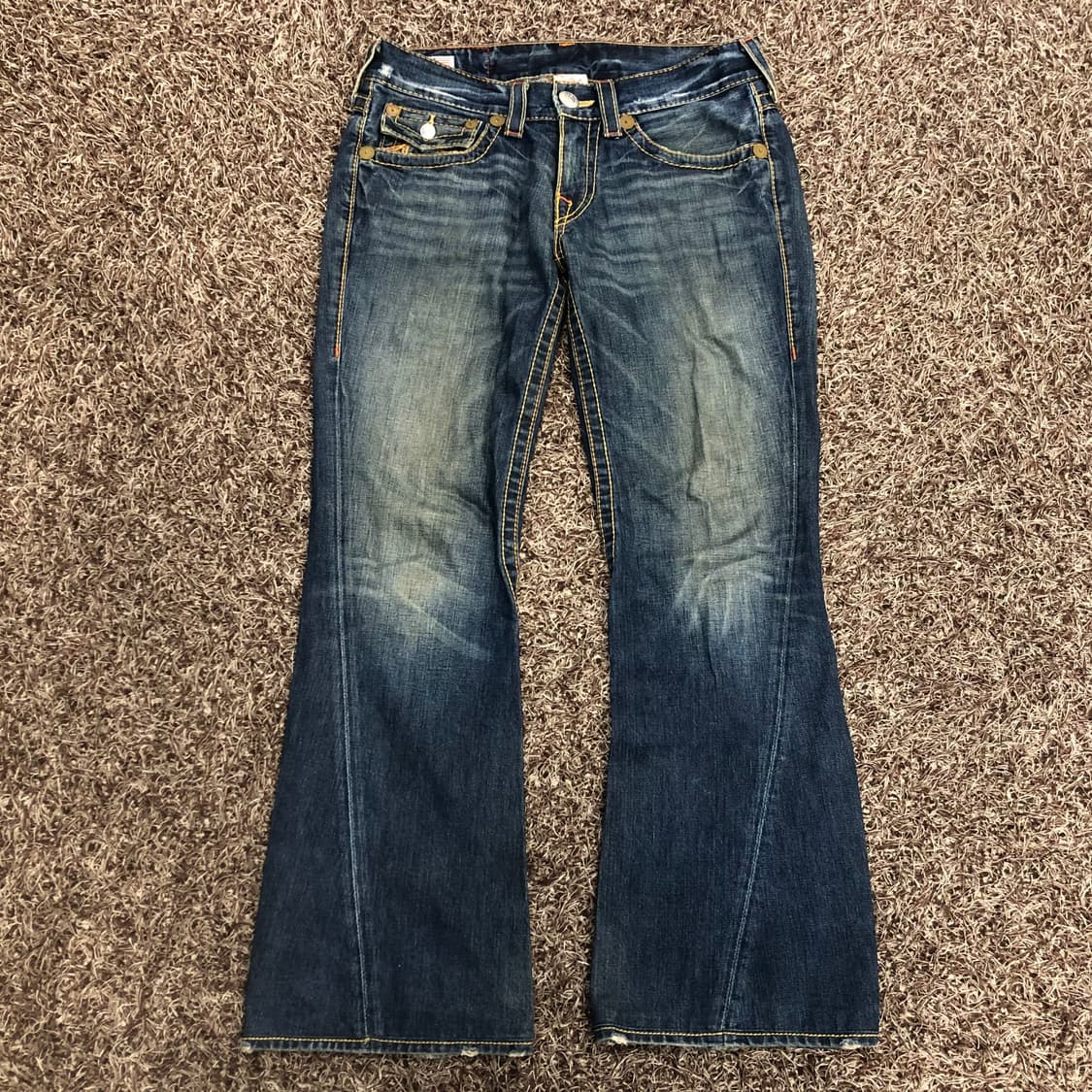 트루릴리전 레인보우 조이 플레어 부츠컷 워싱 데님 팬츠 상품이미지5