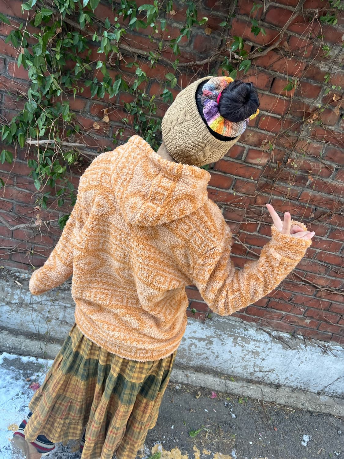 히피패턴 플리스 후드 집업 상품이미지5