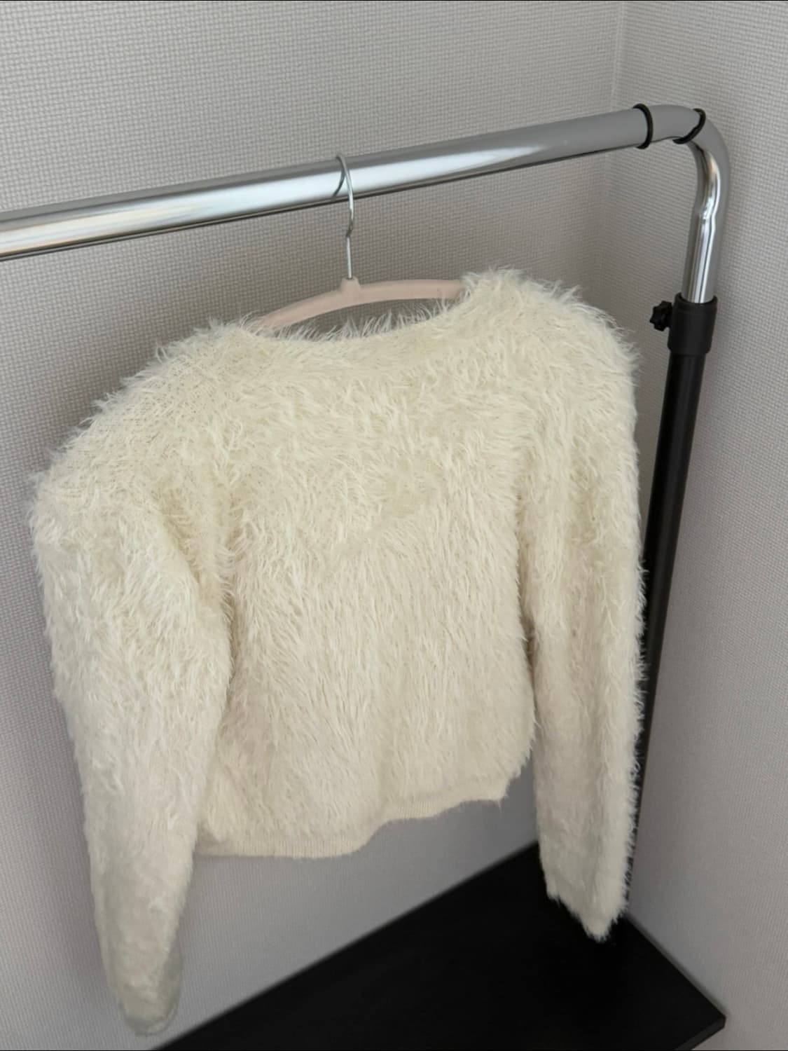 아이보리 퍼 니트 크롭 가디건 상품이미지2