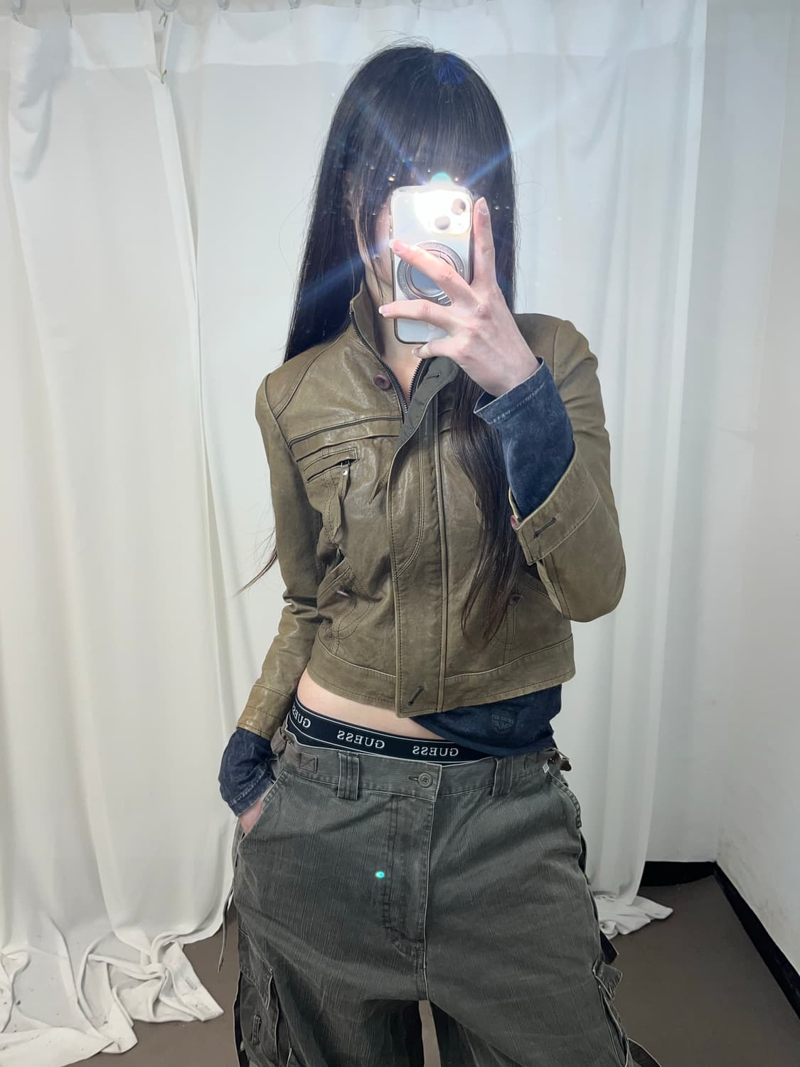 브라운 레더 자켓 (양가죽) 상품이미지5