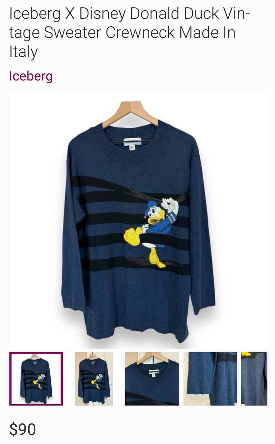 ICEBERG 아이스버그 X 디즈니 by 도널드 덕 롱 니트웨어 상품이미지3