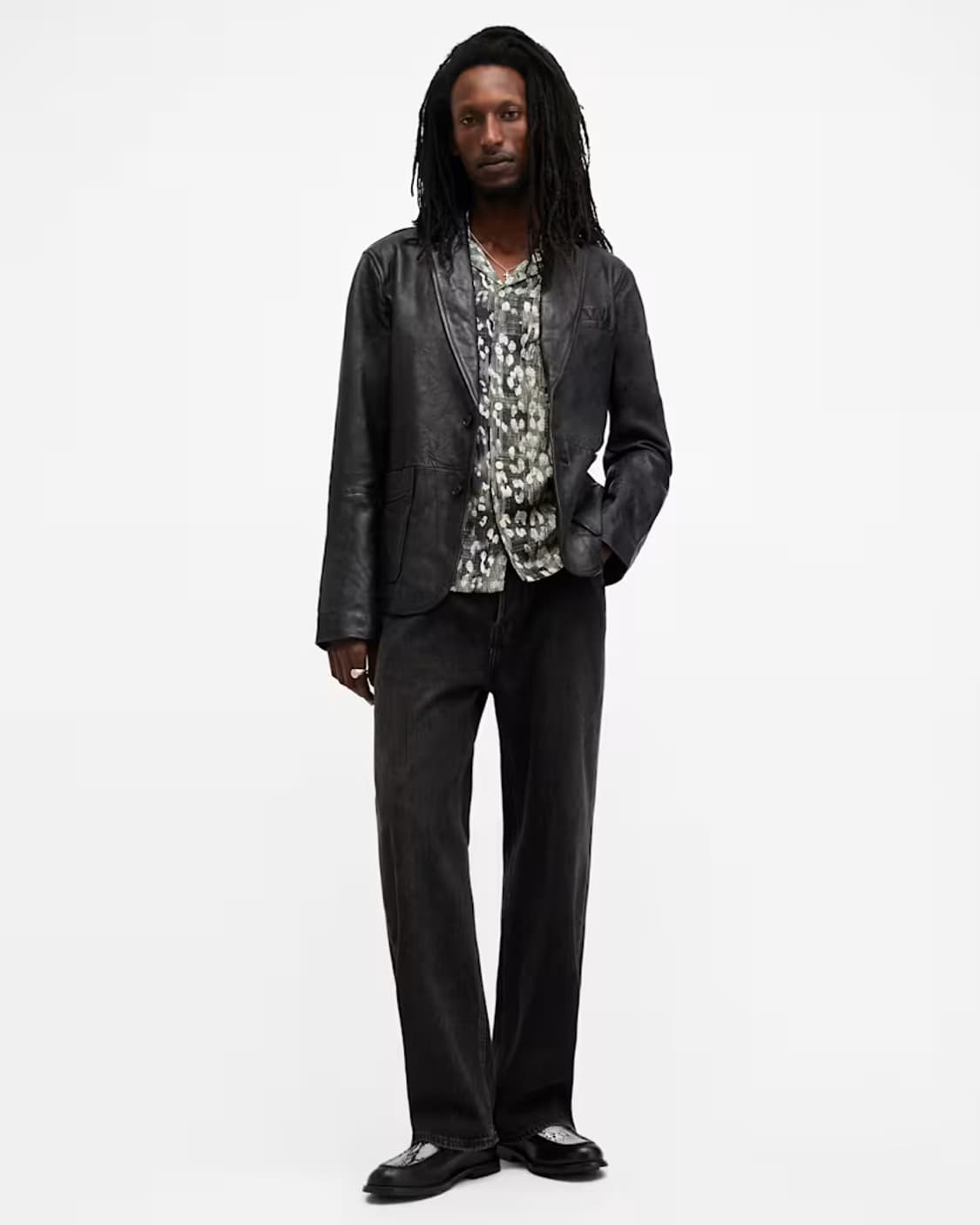 24aw 올세인츠 램스킨 레더 블레이저 상품이미지2