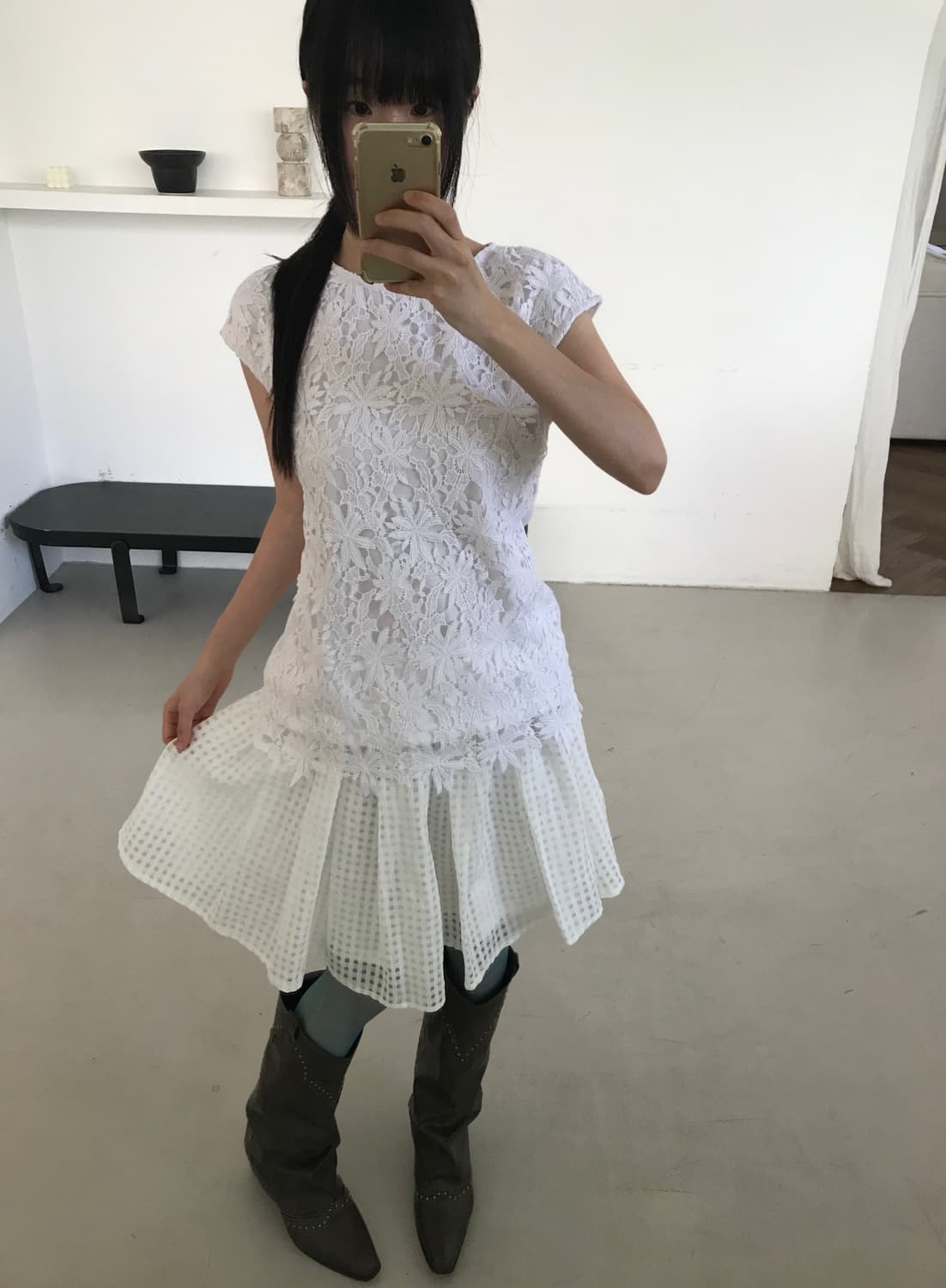 vintage ivory lace top 상품이미지3