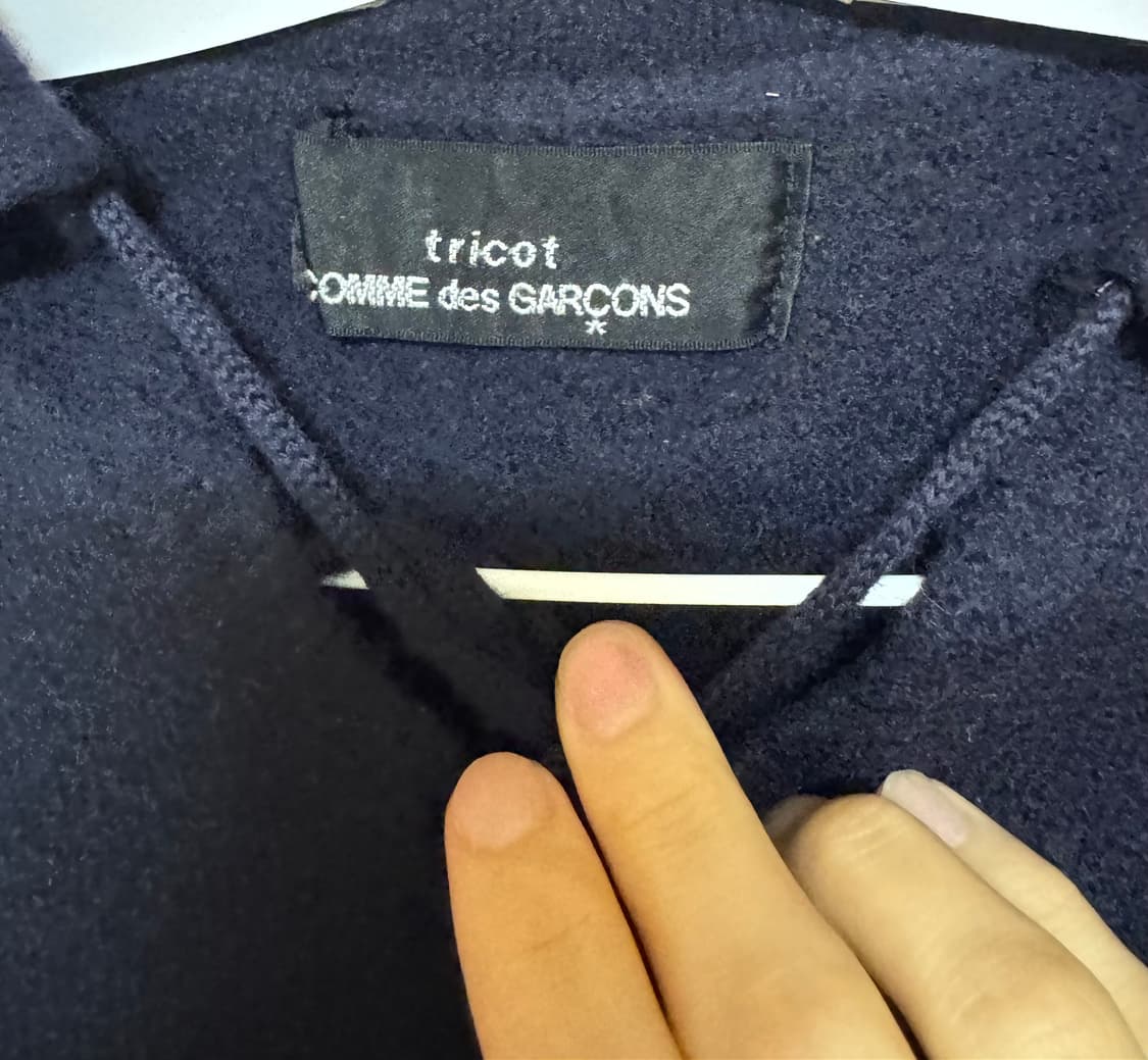 comme des garcons navy knit cardigan  S 상품이미지3